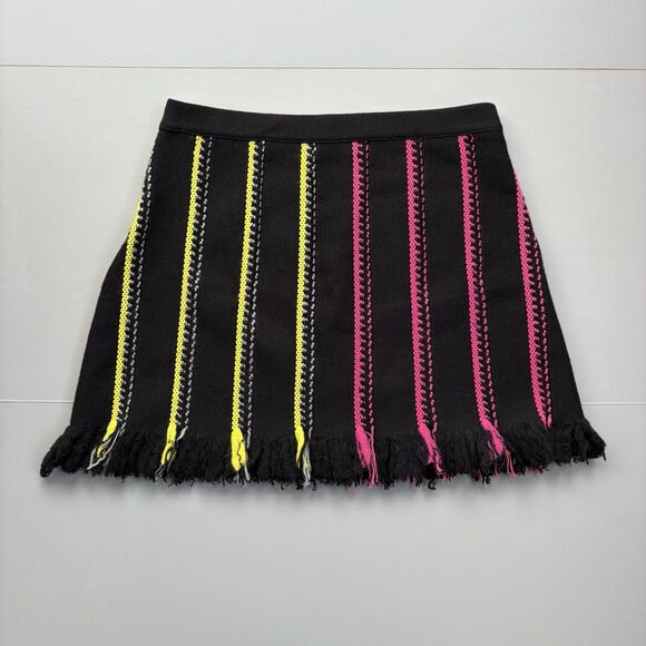 ICEBERG Frayed Knit Skirt Wool Blend ALine Colorful Women Medium Cybergoth Italy - Picture 3 of 12